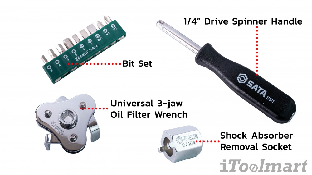 ชุดเครื่องมือช่าง 128 ชิ้น SATA SC09014G