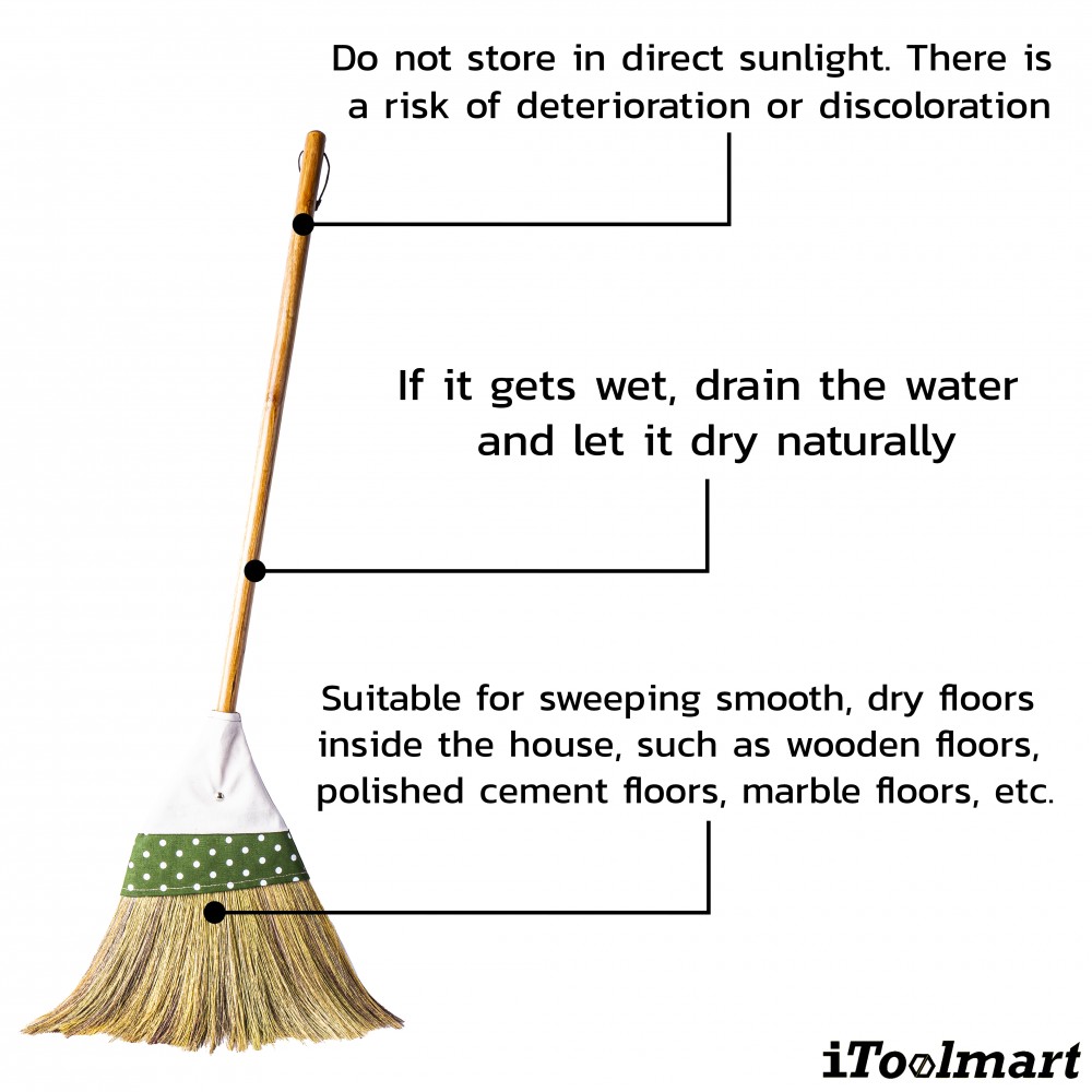 ไม้กวาดญี่ปุ่น Inaki 0203 Zashiki Brooms หุ้มผ้า เอียงลายจุด