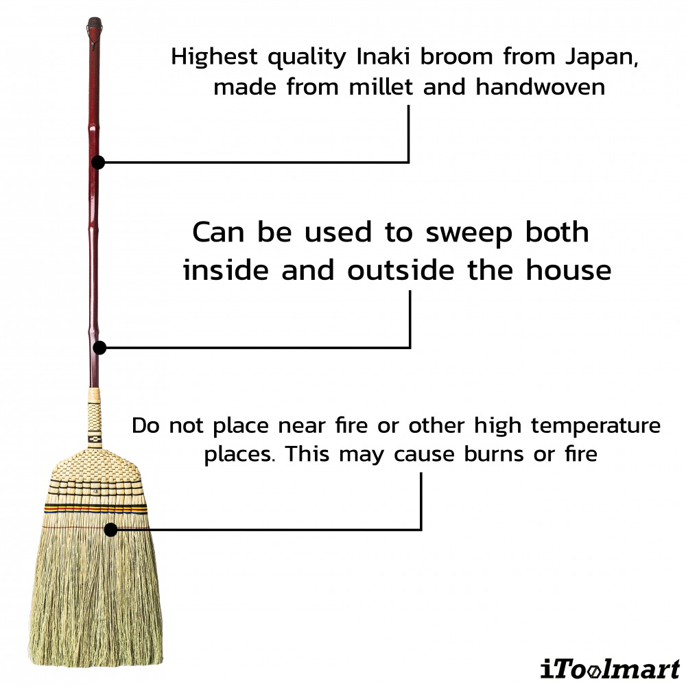 ไม้กวาดญี่ปุ่น Inaki 0401 Daily Clean Zashiki Broom ทรงตรง ด้ามยาว