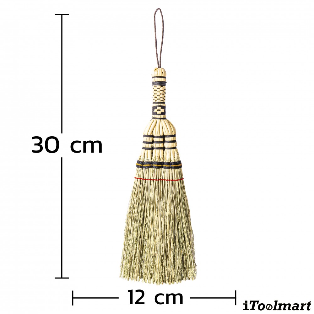 ไม้กวาดเล็ก Inaki 0103 ทรงเรียวถักแดง Size M