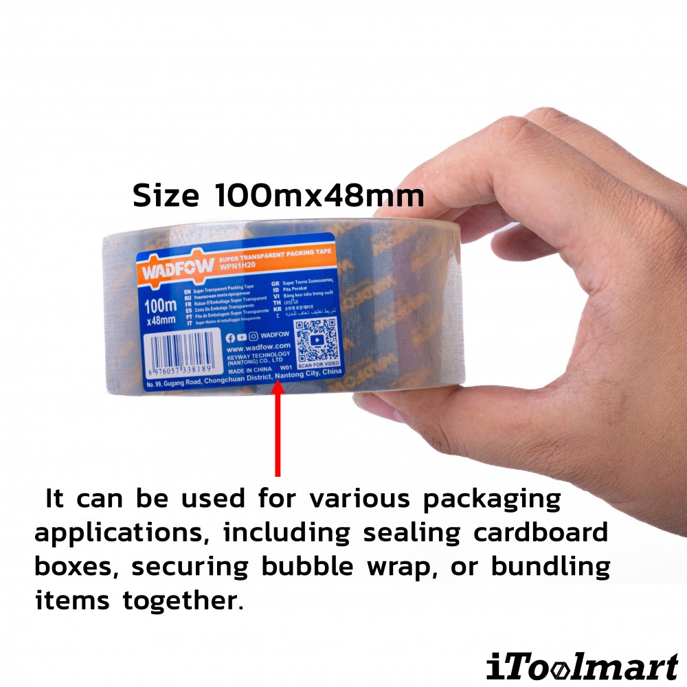 เทปใส WADFOW WPN1H20 ขนาด 100 m x 48 mm 
