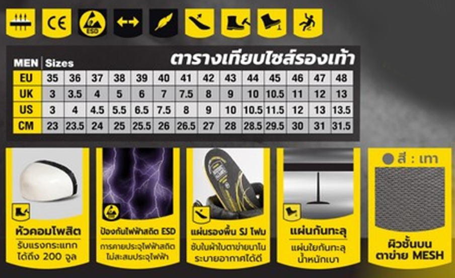 รองเท้าเซฟตี้ JOGGER AAK S1P LOW หุ้มส้น หัวคอมโพสิท เบอร์ 42 รองเท้าเซฟตี้ JOGGER AAK S1P LOW หุ้มส้น หัวคอมโพสิท เบอร์ 42