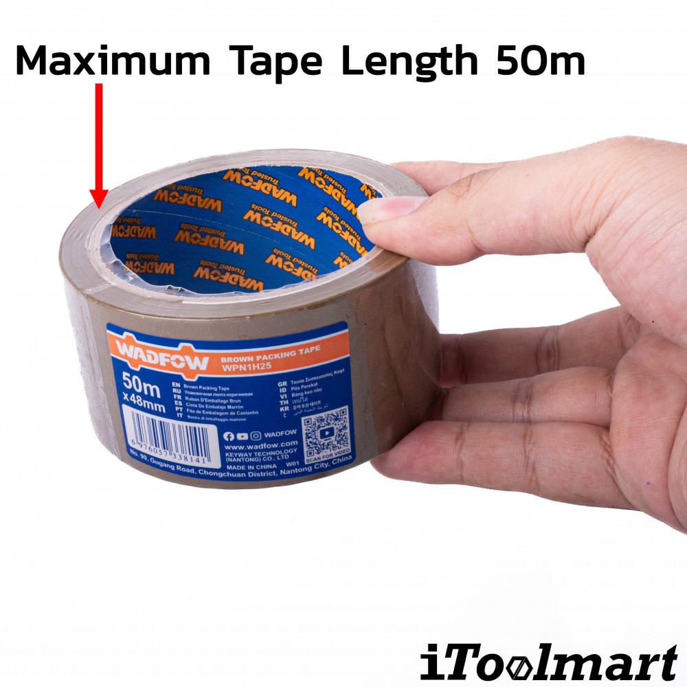 เทปกาว WADFOW WPN1H25 สีน้ำตาล ขนาด 50 m x 48 mm 