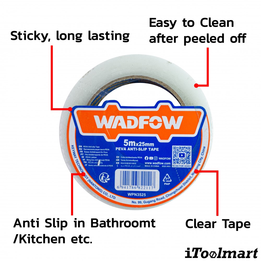 เทปกันลื่น WADFOW WPN3525 ขนาด 5 m x 25 mm 