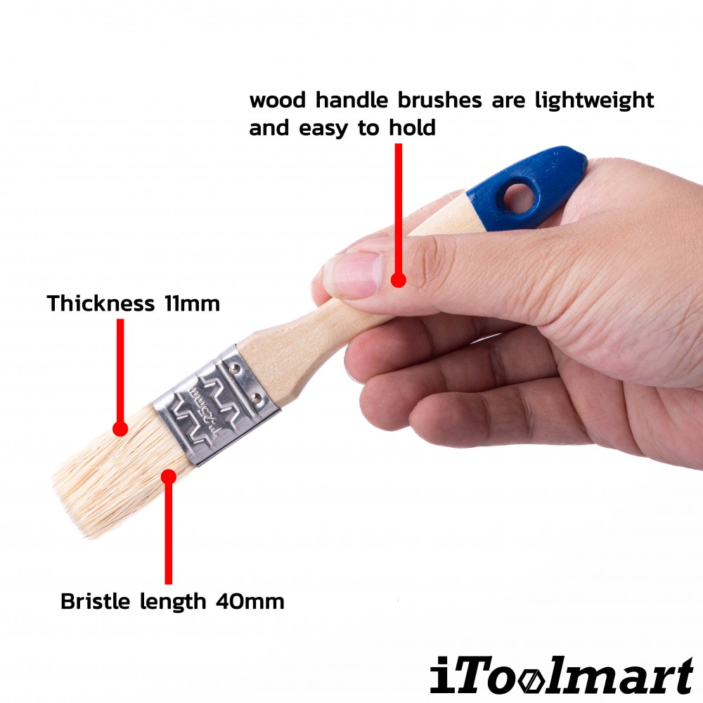 แปรงทาสี WADFOW WPB2901 ด้ามไม้ สำหรับสีน้ำมัน ขนาด 25 มม   1 นิ้ว 