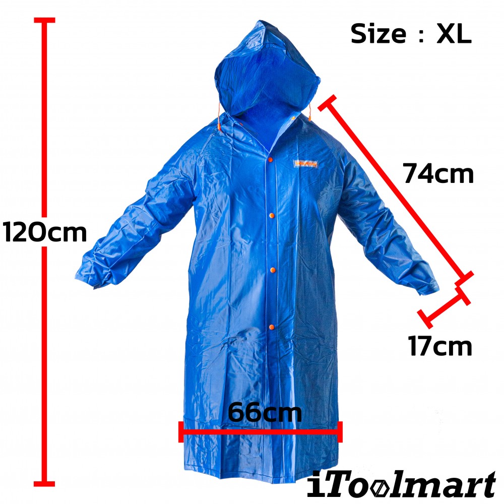 เสื้อกันฝน แขนยาว WADFOW WRC20XL Size XL ความยาว 120 ซม  ความหนา 0 25 มม 