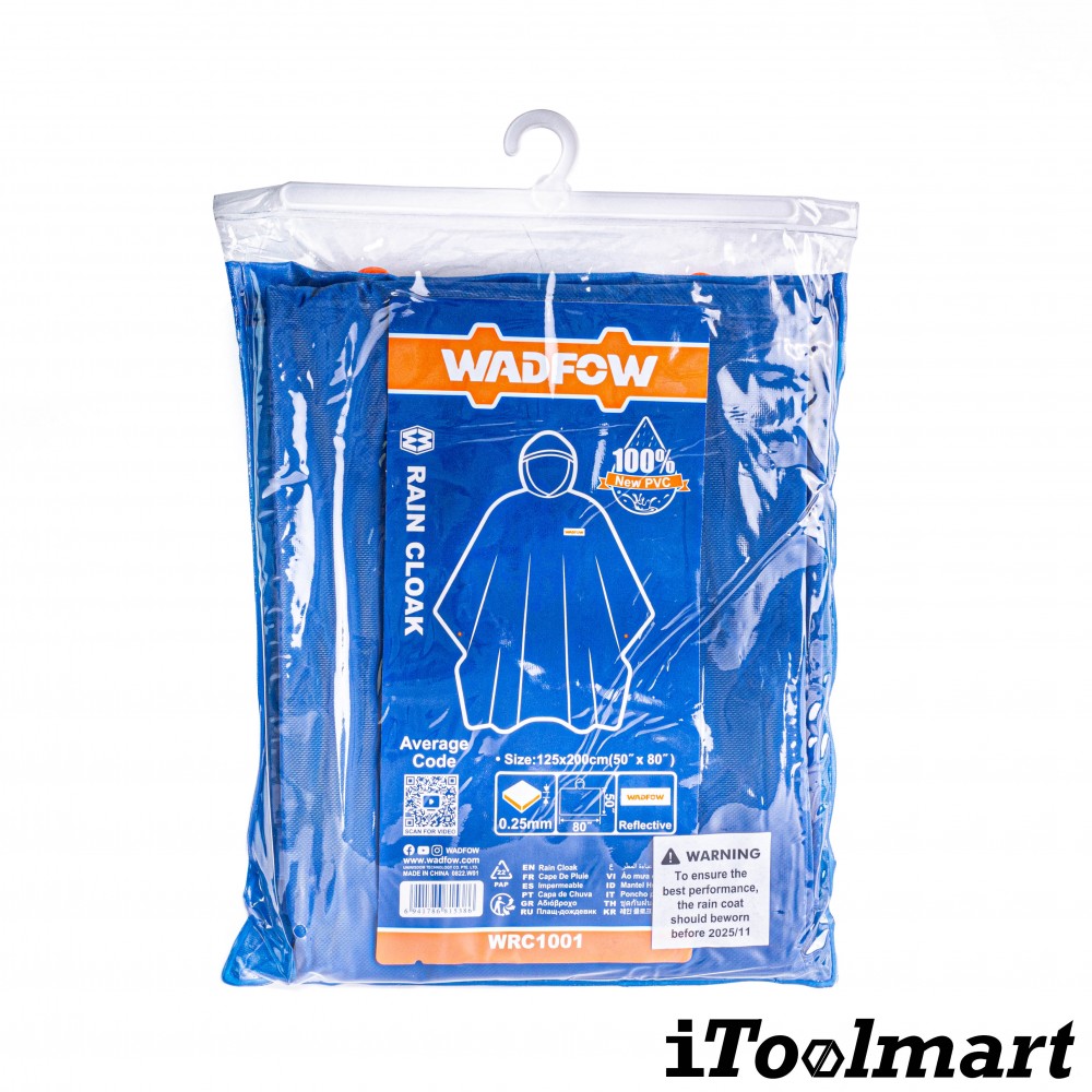 เสื้อกันฝน WADFOW WRC1001 ขนาดฟรีไซส์ 125 x 200 ซม  ความหนา 0 25 มม 