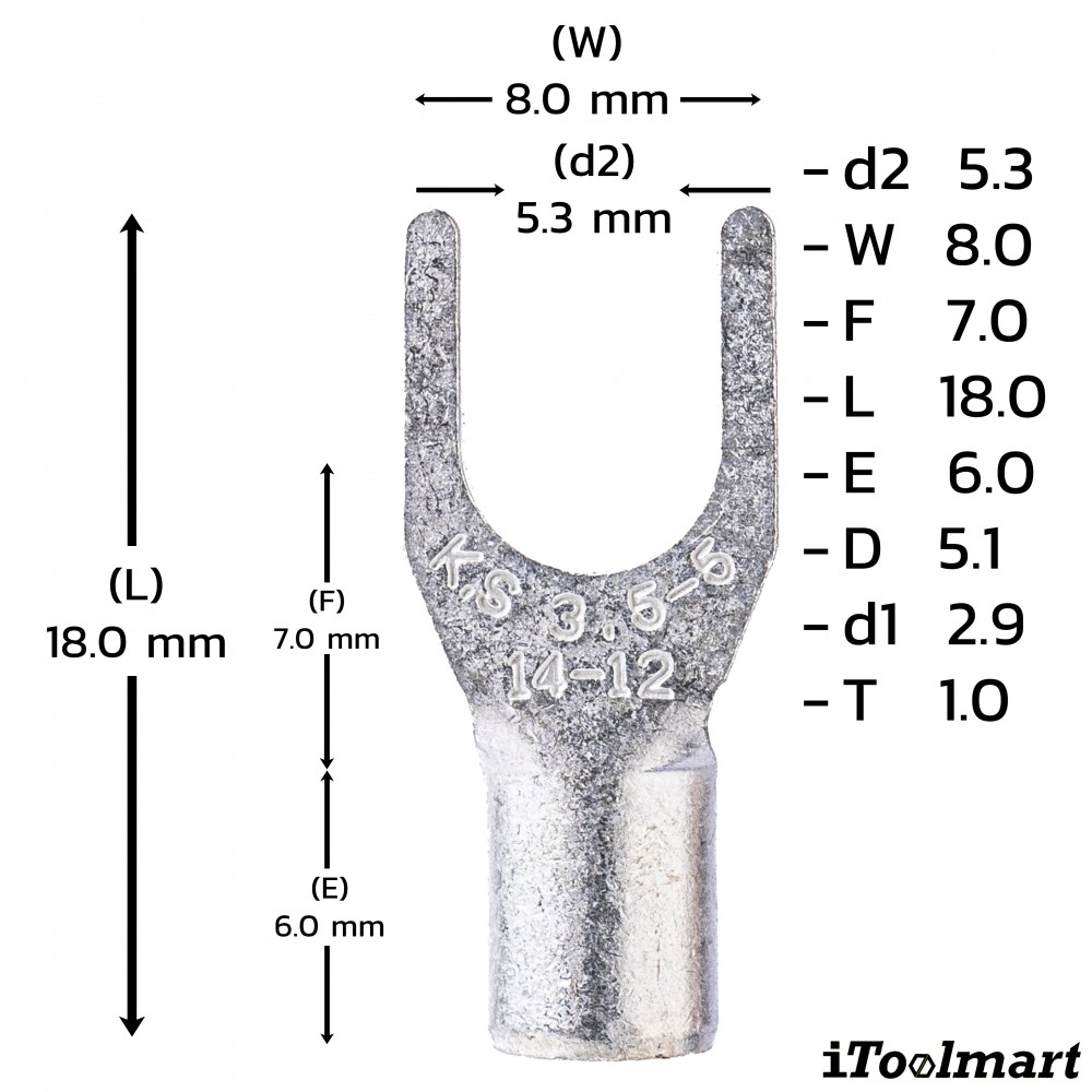 หางปลาแฉกเปลือย KST SNB3 5 ขนาด 4 mm² 100 ตัว หางปลาแฉกเปลือย KST SNB3 5 ขนาด 4 mm² 100 ตัว