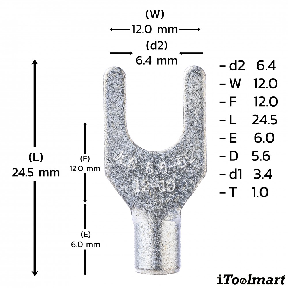 หางปลาแฉกเปลือย KST SNBL5 6 ขนาด 6 mm² 100 ตัว หางปลาแฉกเปลือย KST SNBL5 6 ขนาด 6 mm² 100 ตัว