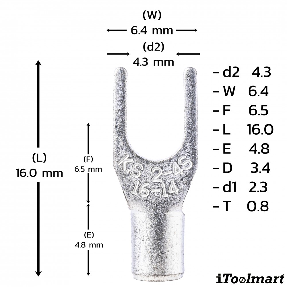 หางปลาแฉกเปลือย KST SNBS2 4 ขนาด 2 5 mm² 100 ตัว หางปลาแฉกเปลือย KST SNBS2 4 ขนาด 2 5 mm² 100 ตัว