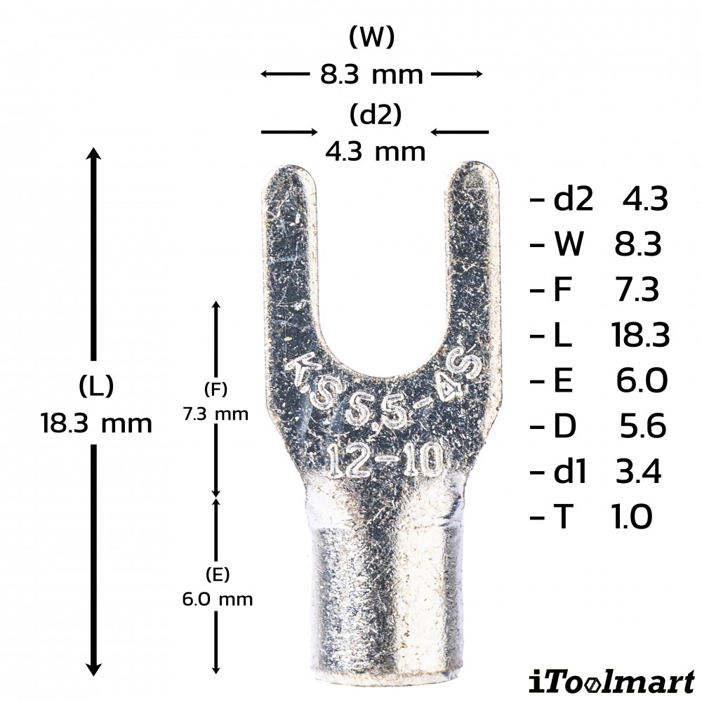 หางปลาแฉกเปลือย KST SNBS5 4 ขนาด 6 mm² 100 ตัว หางปลาแฉกเปลือย KST SNBS5 4 ขนาด 6 mm² 100 ตัว