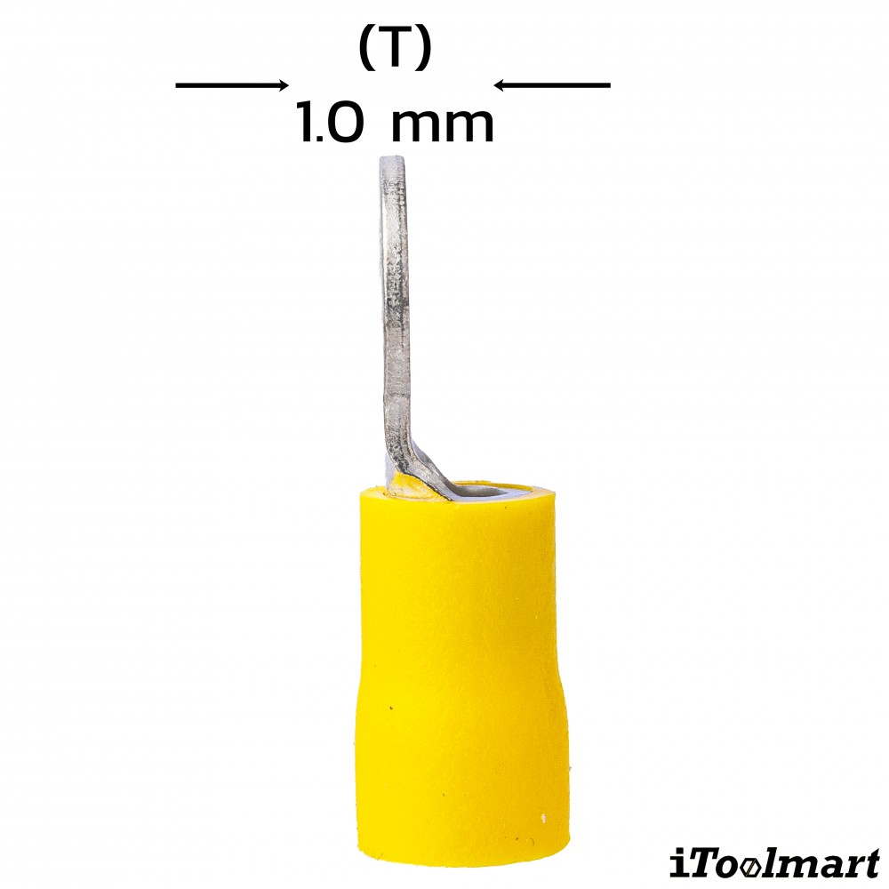 หางปลากลมหุ้ม KST RV5 5 สีเหลือง ขนาด 6 mm² 100 ตัว 