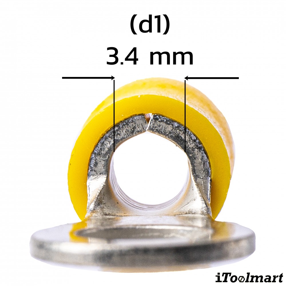 หางปลากลมหุ้ม KST RV5 5 สีเหลือง ขนาด 6 mm² 100 ตัว 