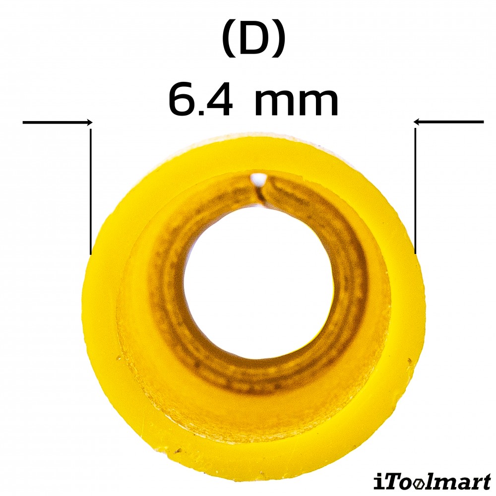 หางปลากลมหุ้ม KST RV5 5 สีเหลือง ขนาด 6 mm² 100 ตัว 