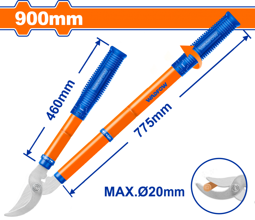 กรรไกรตัดกิ่ง ด้ามปรับระดับได้ WADFOW 580900mm WPR1E79