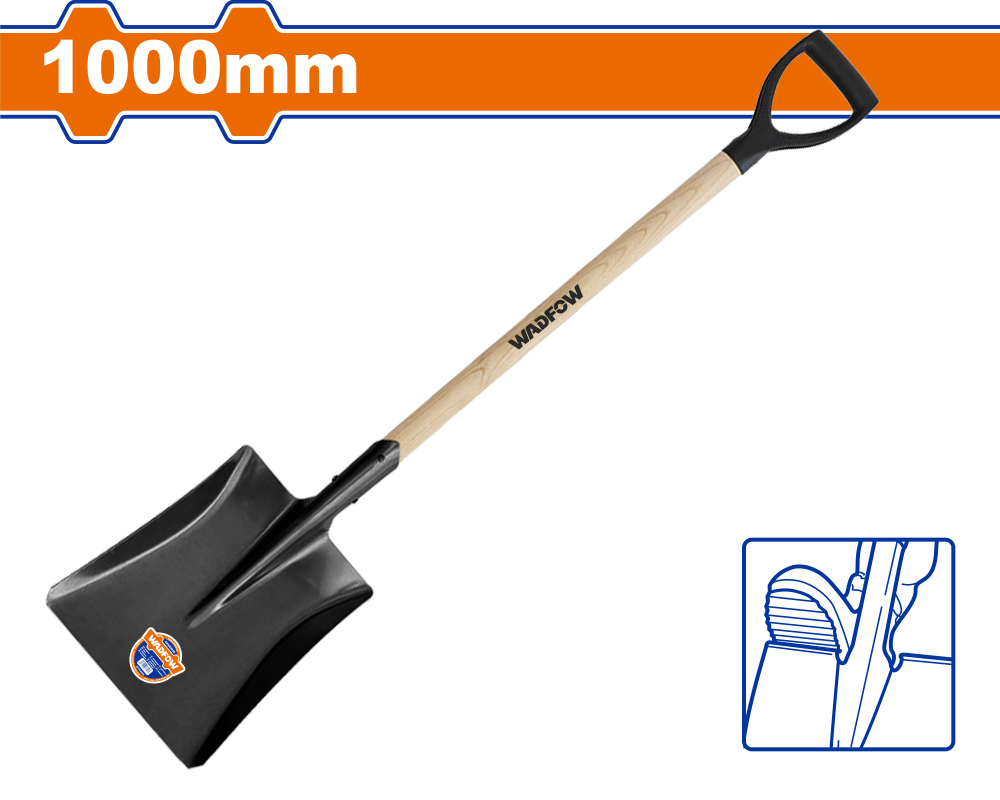 พลั่วเหล็ก ด้ามไม้ WADFOW 1000mm WSE1317