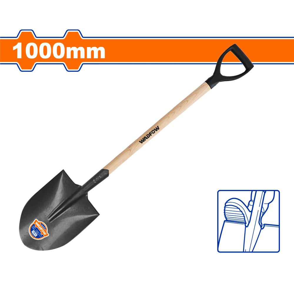 พลั่วเหล็ก ด้ามไม้ WADFOW 1000mm WSE1327