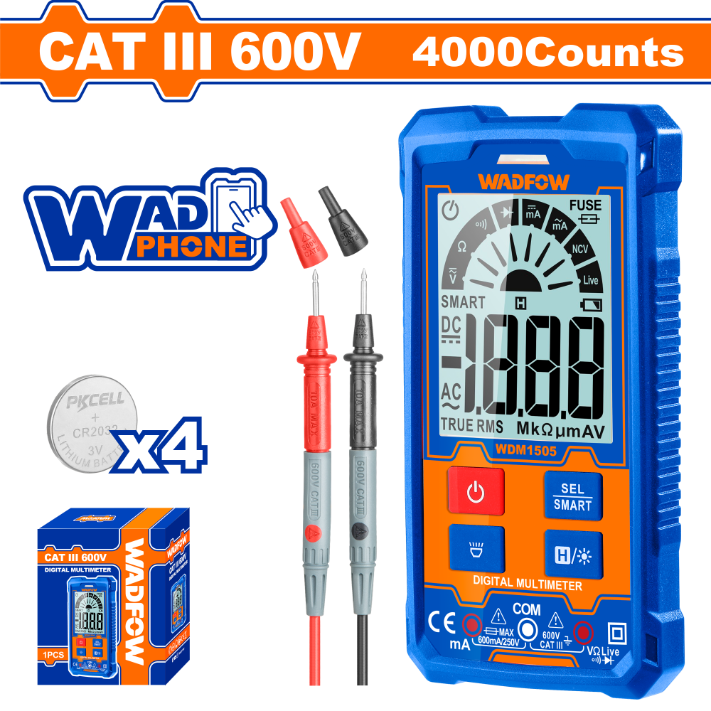 มัลติมิเตอร์ แบบดิจิตอล WADFOW WDM1505