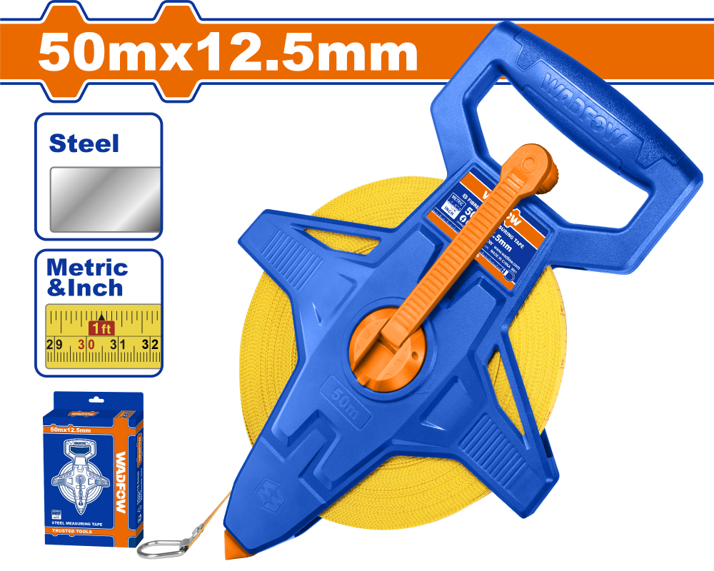 เทปวัดที่ สายเหล็ก WADFOW 50mx125mm WMT3550