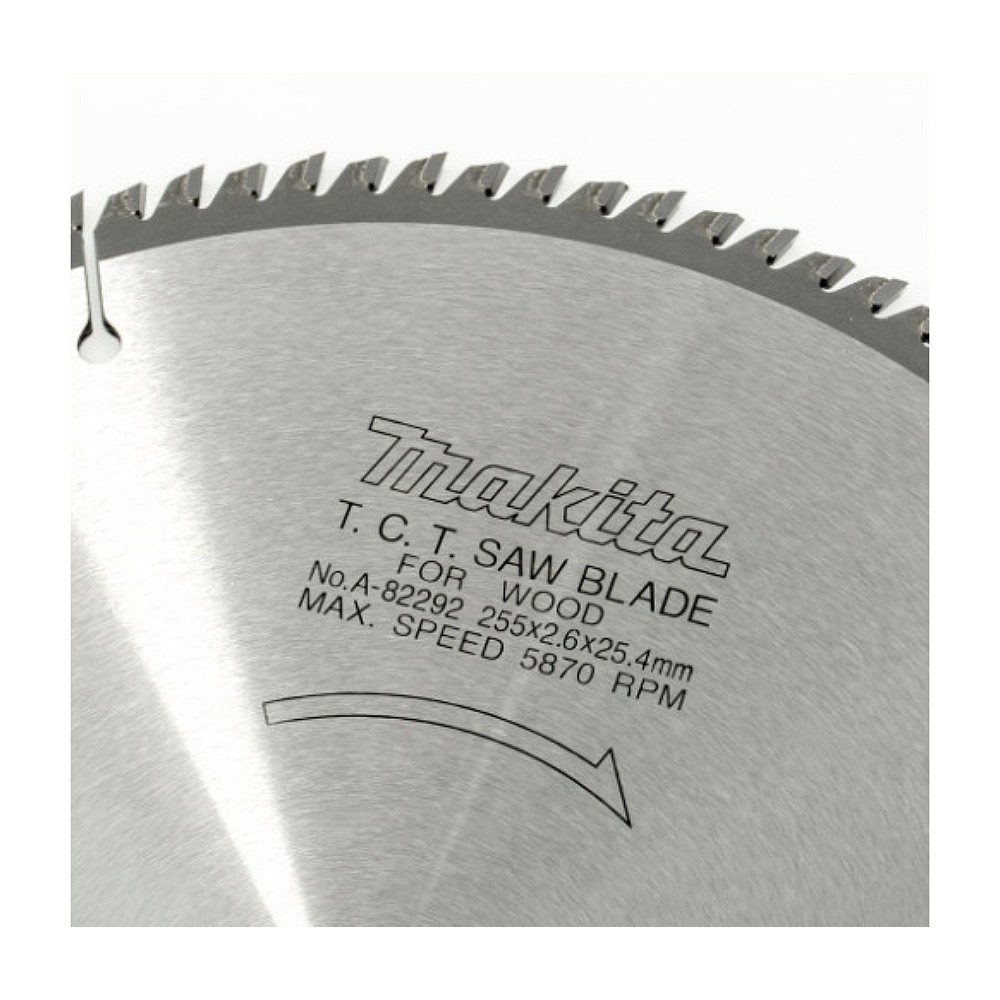 ใบเลื่อยวงเดือน TCT MAKITA&nbsp;A-82292 สำหรับตัดไม้ ขนาด 10 นิ้ว 100 ฟัน