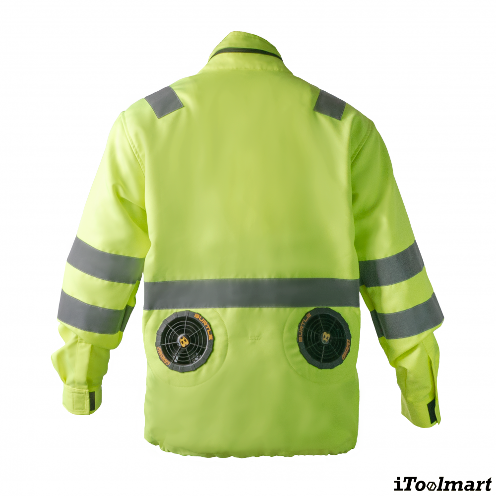 เสื้อพัดลมแขนยาว สะท้อนแสง TECHMAN Size L สีเขียว  ตัวเปล่า 