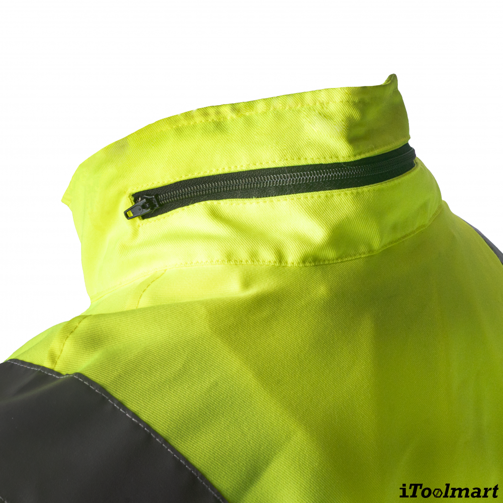 เสื้อพัดลมแขนยาว สะท้อนแสง TECHMAN Size L สีเขียว  ตัวเปล่า 