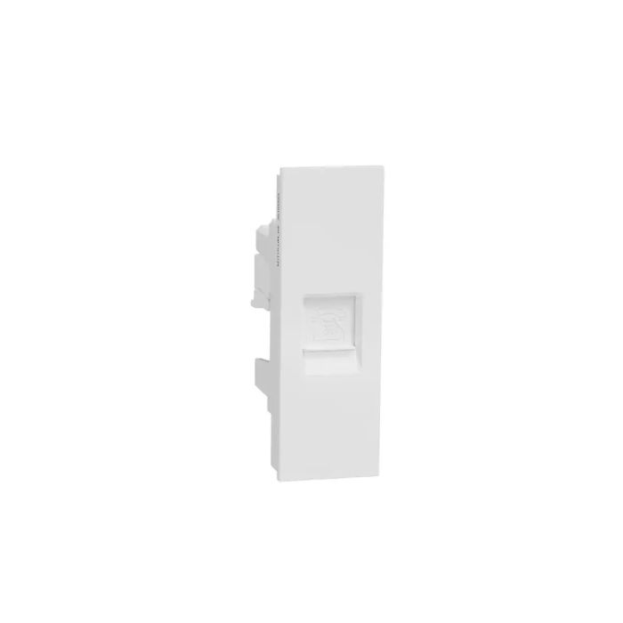 เต้ารับโทรศัพท์ SCHNEIDER M3T1RJ4MWE 6 ขา 4 สาย พร้อมม่านนิรภัย สีขาว