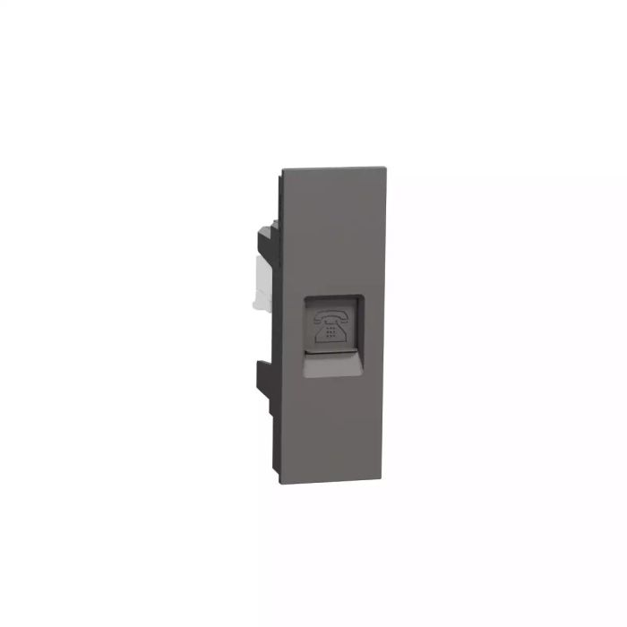 เต้ารับโทรศัพท์ SCHNEIDER M3T1RJ4MBK 6 ขา 4 สาย พร้อมม่านนิรภัย สีดำ