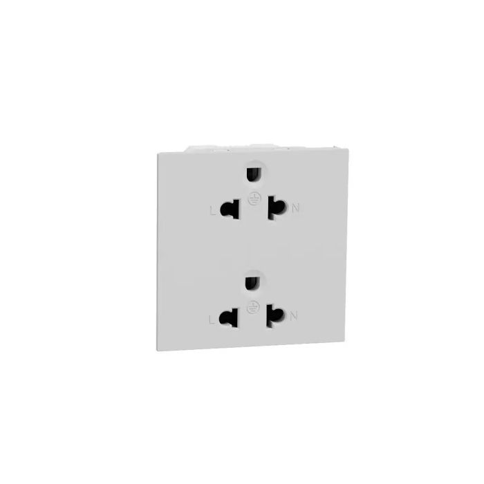 เต้ารับคู่ SCHNEIDER M3T426UST2 GY 3 ขา พร้อมม่านนิรภัย สีเทา 16A 250V