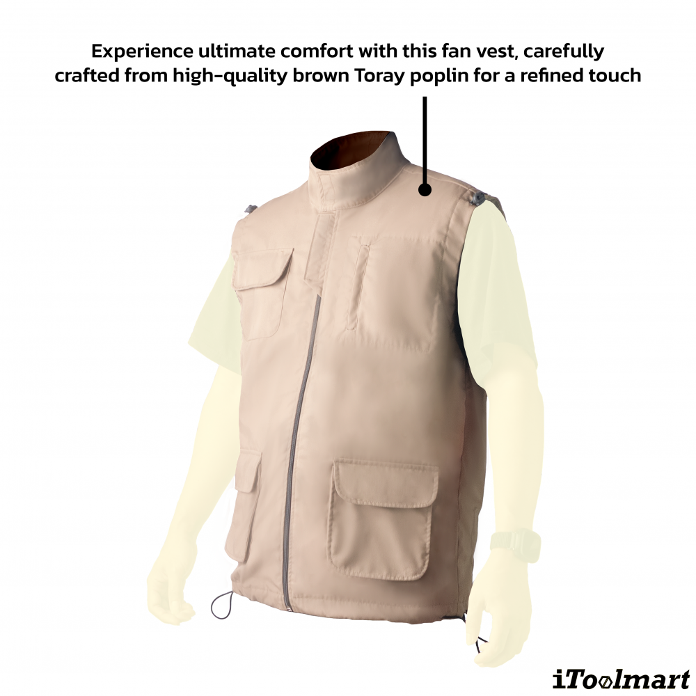 เสื้อกั๊กพัดลม TECHMAN สีน้ำตาล  ตัวเปล่า 
