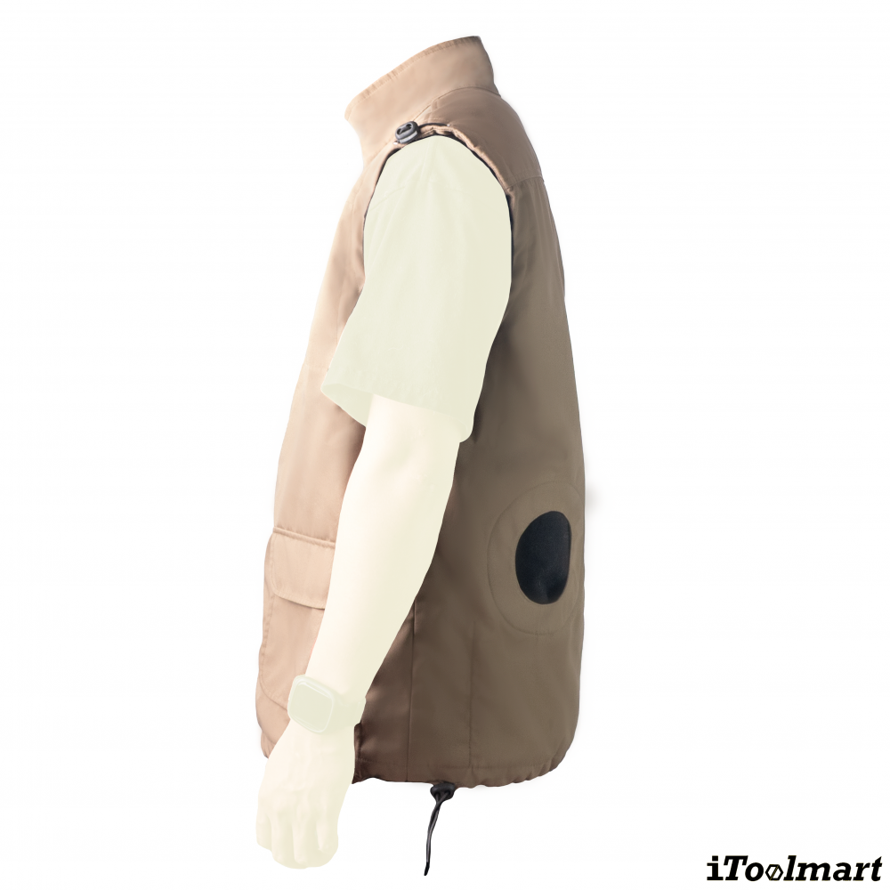 เสื้อกั๊กพัดลม TECHMAN สีน้ำตาล  ตัวเปล่า 