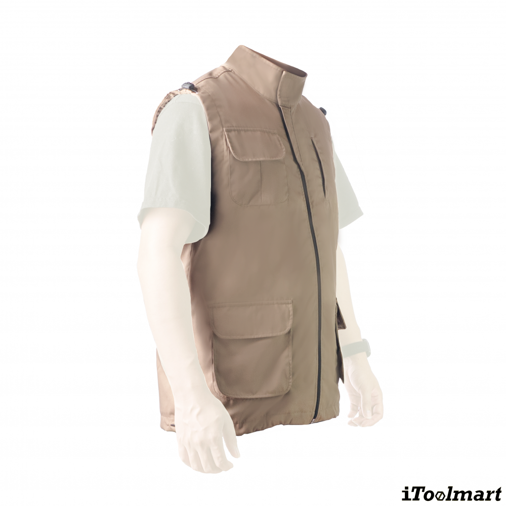 เสื้อกั๊กพัดลม TECHMAN Size XL สีน้ำตาล  ตัวเปล่า 