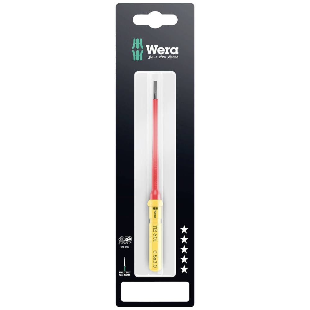 ก้านไขควง Wera Kraftform Kompakt VDE 60 i TIE SB 05006551001 ขนาด 0 5x3 0x157 mm 