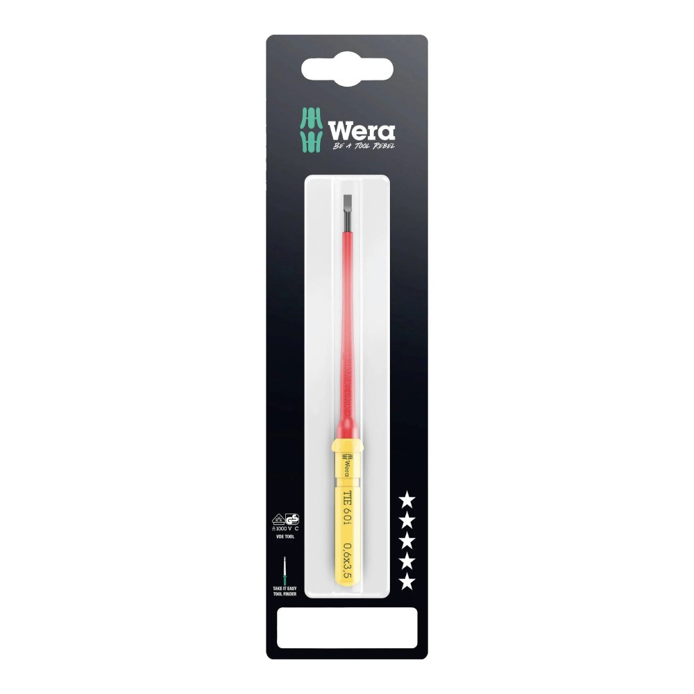 ก้านไขควง Wera Kraftform Kompakt VDE 60 i TIE SB 05006552001 ขนาด 0 6x3 5x157 mm 