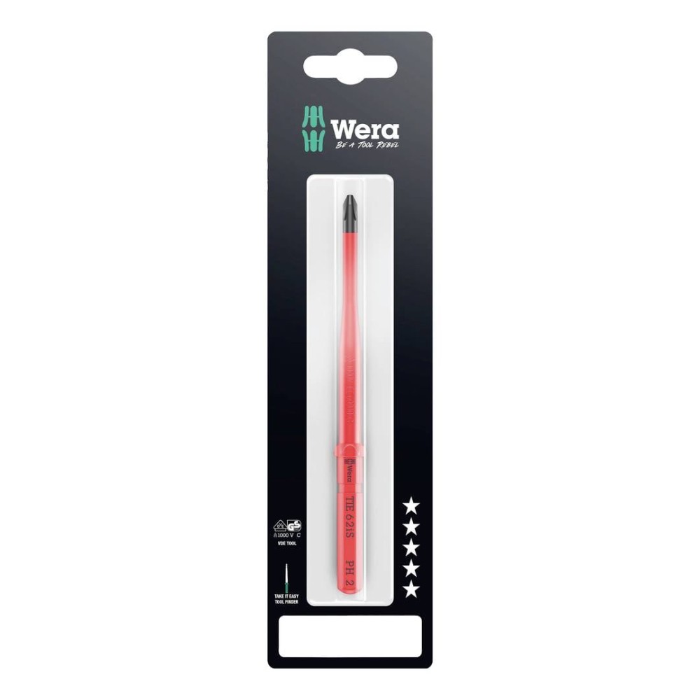 ก้านไขควง Wera Kraftform Kompakt VDE 62 iS TIE SB 05006560001 ขนาด PH 2 x 157 mm