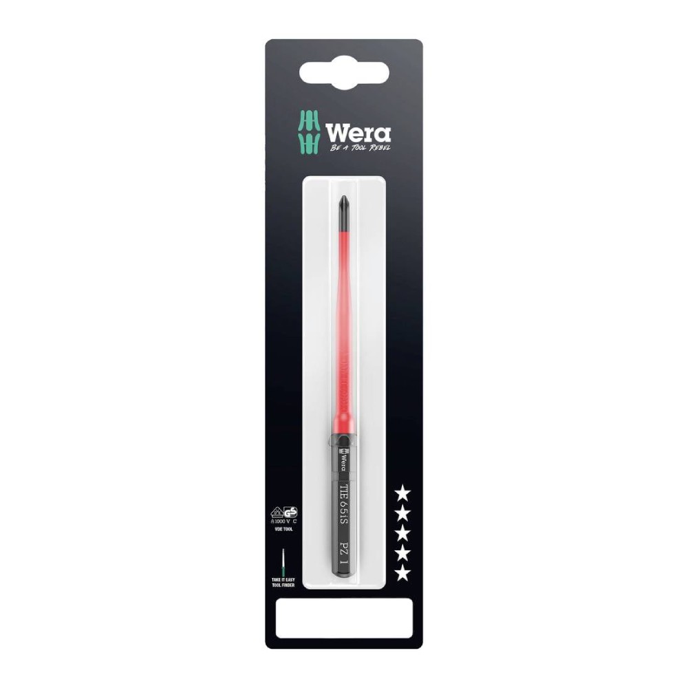 ก้านไขควง Wera Kraftform Kompakt VDE 65 iS TIE SB 05006566001 ขนาด PZ 1 x 157 mm