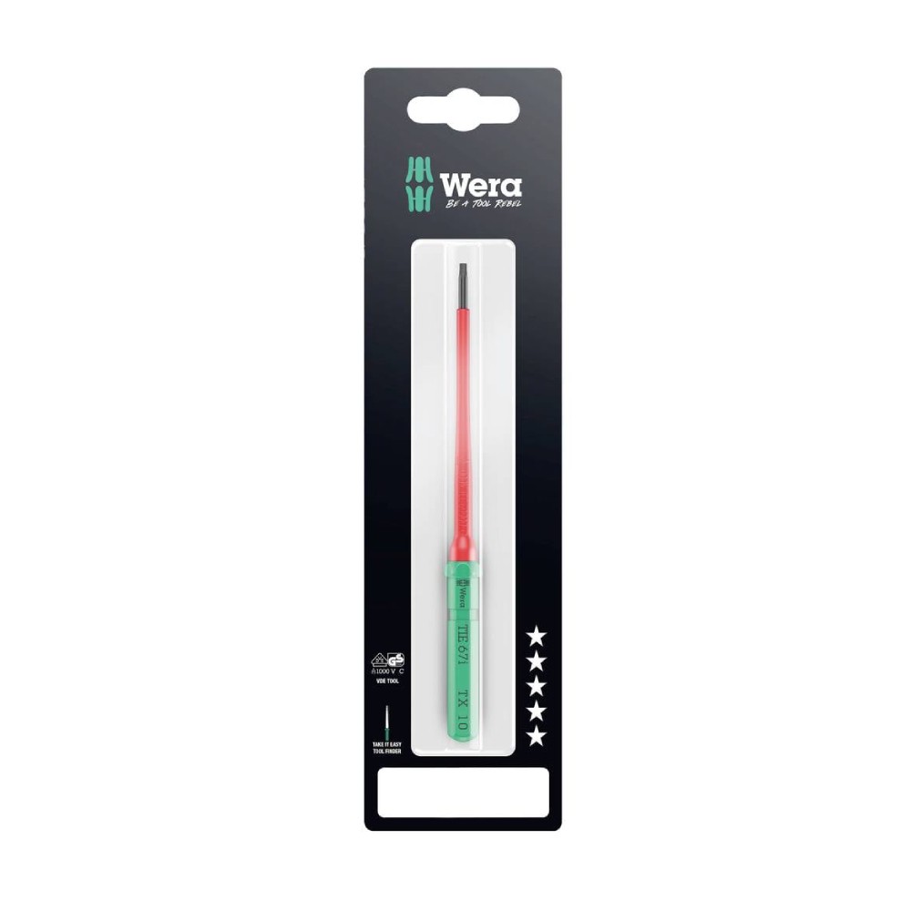 ก้านไขควง Wera Kraftform Kompakt VDE 67 i TIE SB 05006570001 ขนาด TX 10 x 157 mm