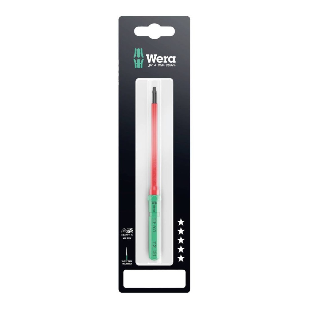 ก้านไขควง Wera Kraftform Kompakt VDE 67 i TIE SB 05006572001 ขนาด TX 20 x 157 mm