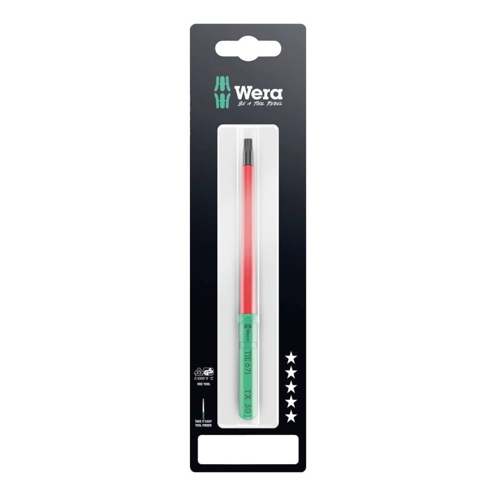 ก้านไขควง Wera Kraftform Kompakt VDE 67 i TIE SB 05006574001 ขนาด TX 30 x 157 mm