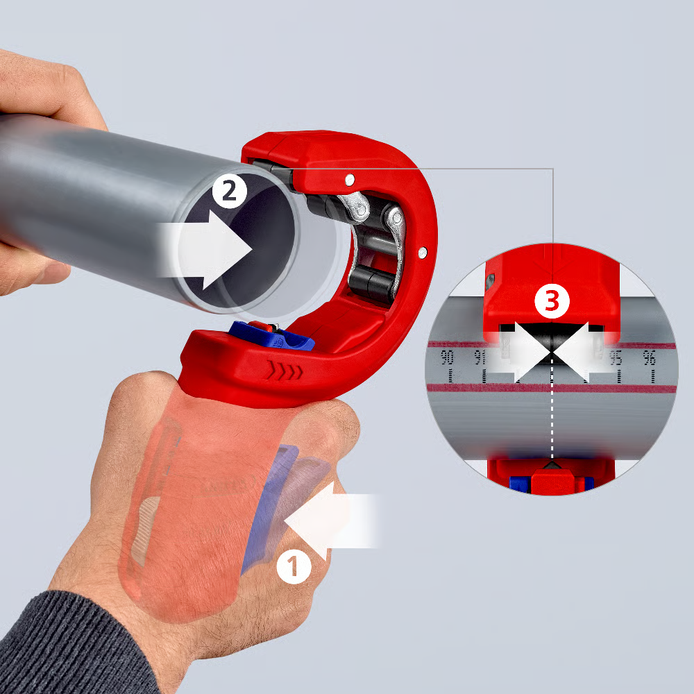 คัตเตอร์ตัดท่อพลาสติก KNIPEX DPT50 90 23 02 BK
