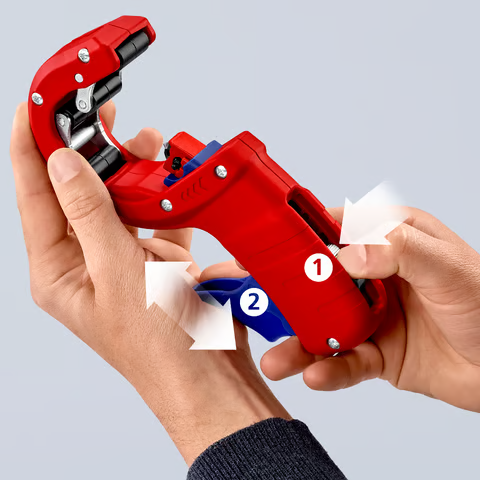 คัตเตอร์ตัดท่อพลาสติก KNIPEX DPT50 90 23 02 BK