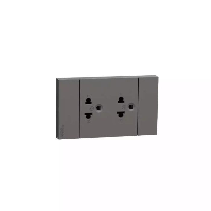 ชุดเต้ารับคู่ SCHNEIDER  A70426USTBK 3 ขา สีดำ