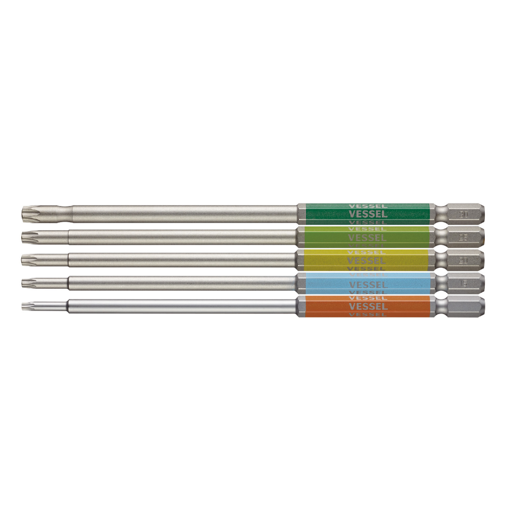 ชุดดอกไขควง VESSEL GS5P 34 TORX ขนาด T10H T30x150 Made in japan  ของเเท้  ชุด 5 ชิ้น