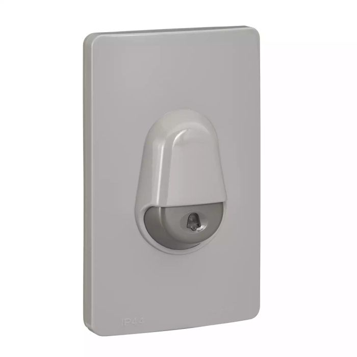 สวิตช์กดกระดิ่ง SCHNEIDER A3031WBPGY IP44 ชนิดกันน้ำ พร้อมไฟสัญญาณ สีเทา