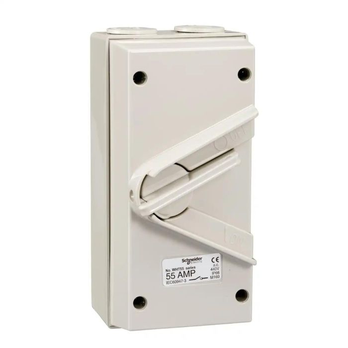 สวิตช์แยกวงจร SCHNEIDER  WHT55GY สำหรับกันน้ำ 3 สาย สีเทา 55A