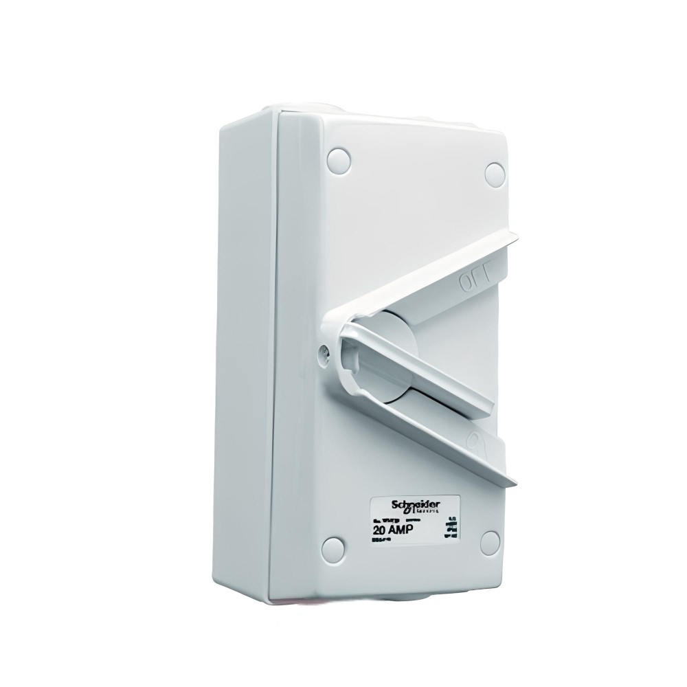 สวิตช์แยกวงจร SCHNEIDER WHT20 GY สำหรับกันน้ำ 3 สาย สีเทา 20A