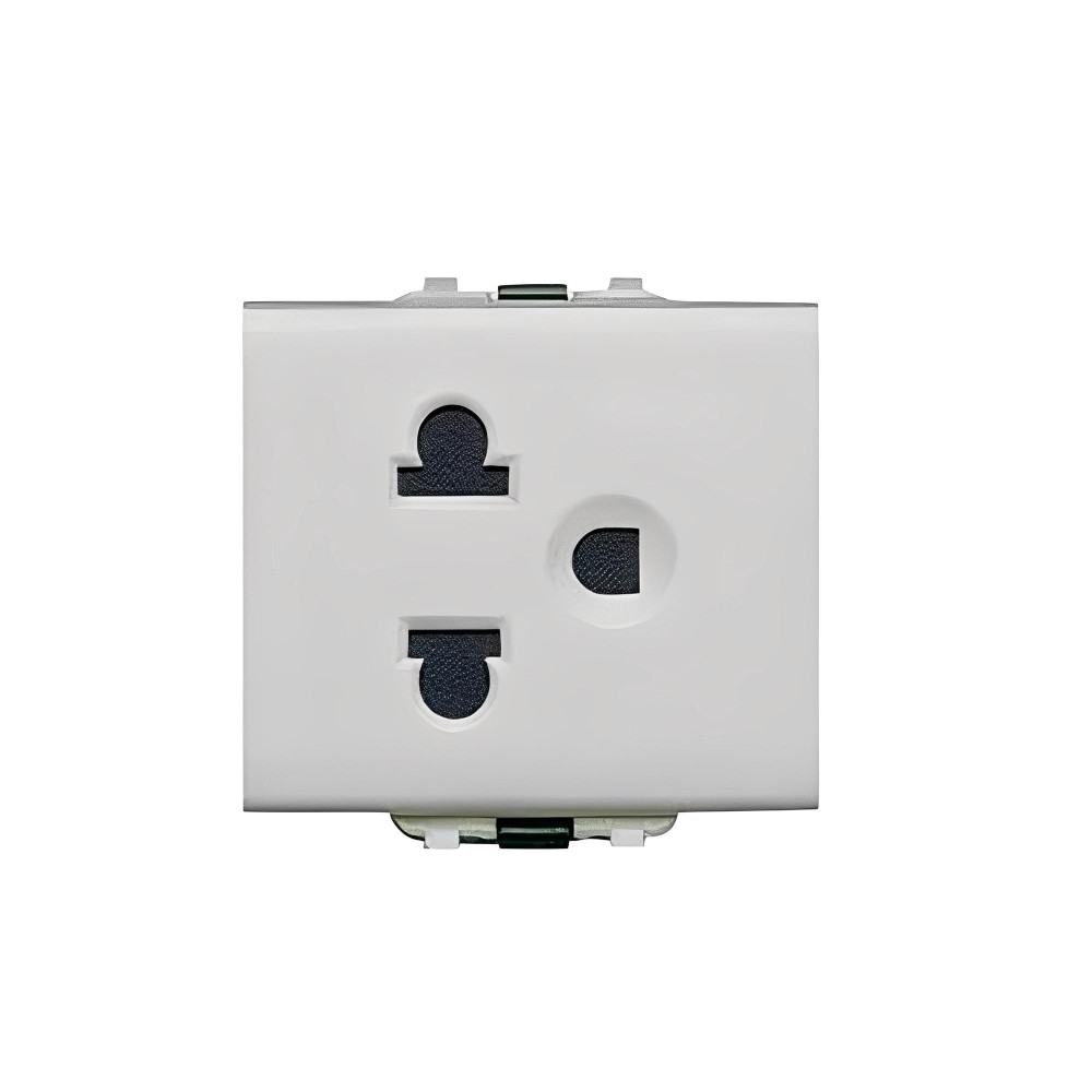 เต้ารับเดี่ยว SCHNEIDER F1426UESM WE  3 ขา พร้อมม่านนิรภัย ขนาด 1 5 ช่อง 16A 250V
