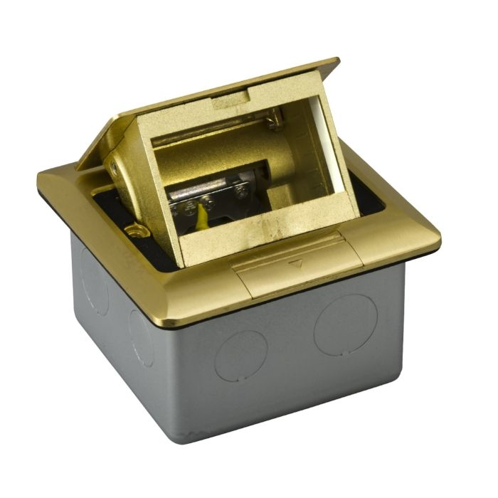 เต้ารับฝังพื้น SCHNEIDER E227FBAS ทองเหลือง พร้อมกล่องฝัง ไม่รวมอุปกรณ์ภายใน