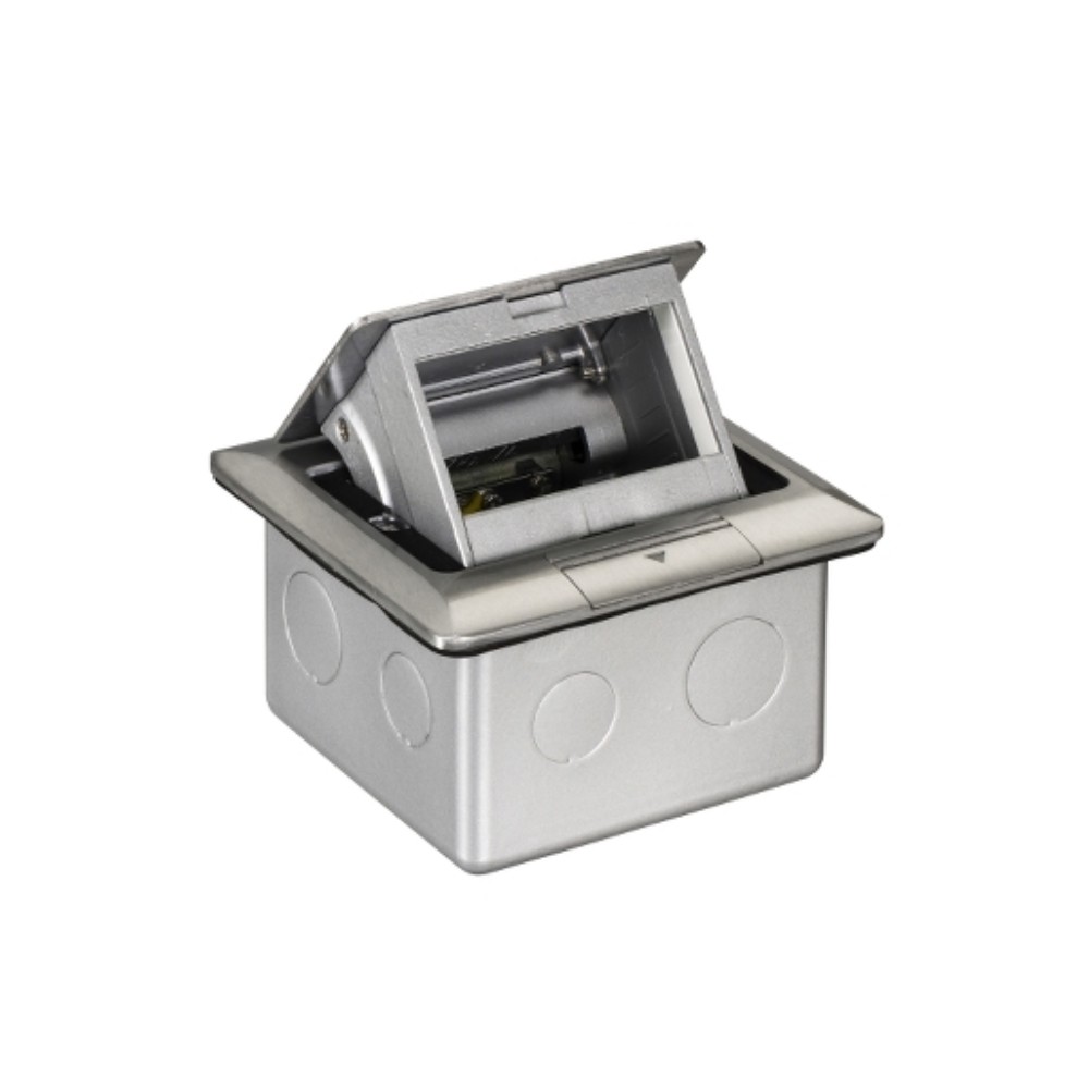 เต้ารับฝังพื้น SCHNEIDER E227F ABE อะลูมิเนียม พร้อมกล่องฝัง ไม่รวมอุปกรณ์ภายใน