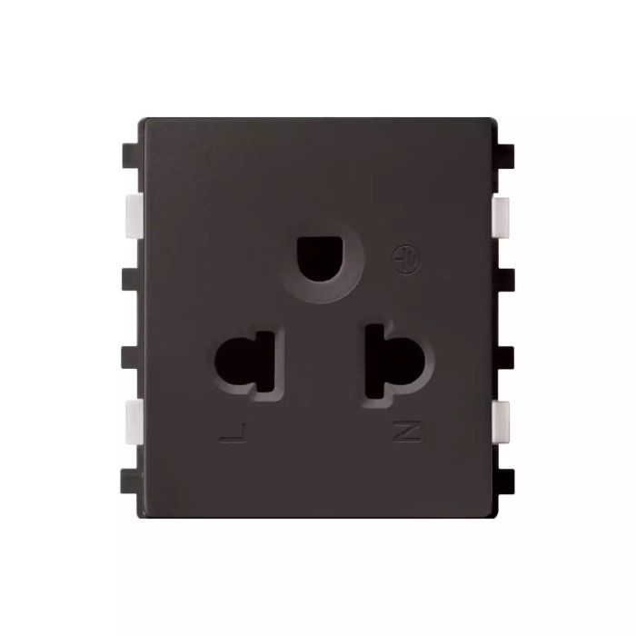 เต้ารับเดี่ยว SCHNEIDER 84426MUESBZ  3 ขา พร้อมม่านนิรภัย สีบรอนซ์ ขนาด 2 ช่อง 16A 250V